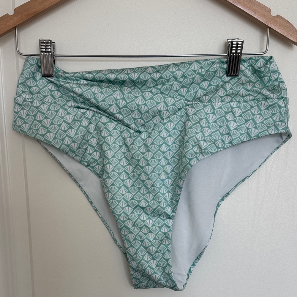 Mint Green Seashell Patterned Two-Piece Bikini Sw… - image 2